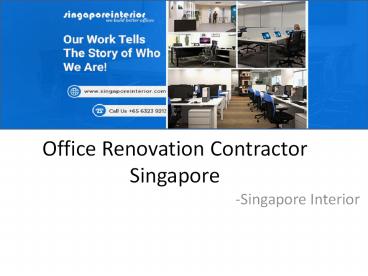Office Renovation Contractor Singapore