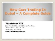 New Cars Trading In Dubai – A Complete Guide