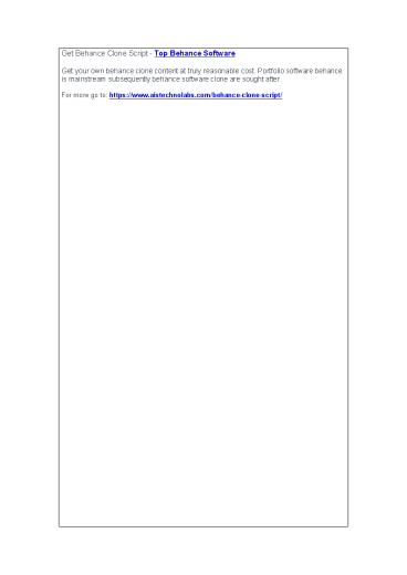 Get Behance Clone Script - Top Behance Software