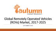 Global Remotely Operated Vehicles (ROVs) Market, 2017-2025
