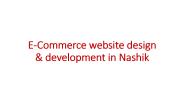 E-Commerce website design & development in Nashik