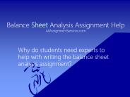 Balance Sheet Analysis Assignment Help