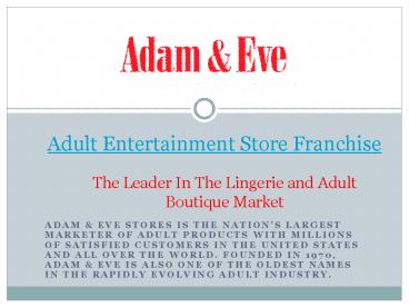 Adult Entertainment Store Franchise