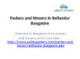 AarKay Packers and Movers Bellandur Bangalore PowerPoint PPT Presentation