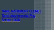 TAMIL MATRIMONY CLONE | Tamil Matrimonial Php Script | DOD