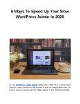 6 Ways To Speed Up Your Slow WordPress Admin In 2020 PowerPoint PPT Presentation