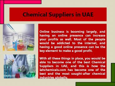 Chemical Suppliers in UAE