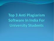 Anti Plagiarism Software India
