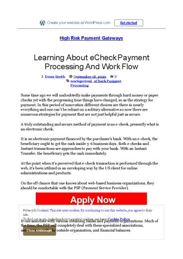 Learning About eCheck Payment Processing And Work Flow