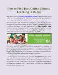 How to Find Best Online Chinese Learning in Dubai PowerPoint PPT Presentation