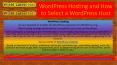 WordPress Hosting and How to Select a WordPress Host PowerPoint PPT Presentation