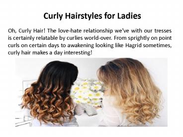 Curly Hairstyles for Ladies
