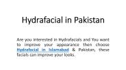 Hydrafacial in Islamabad