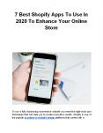 7 Best Shopify Apps To Use In 2020 To Enhance Your Online Store PowerPoint PPT Presentation