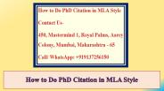 How to Do PhD Citation in MLA Style