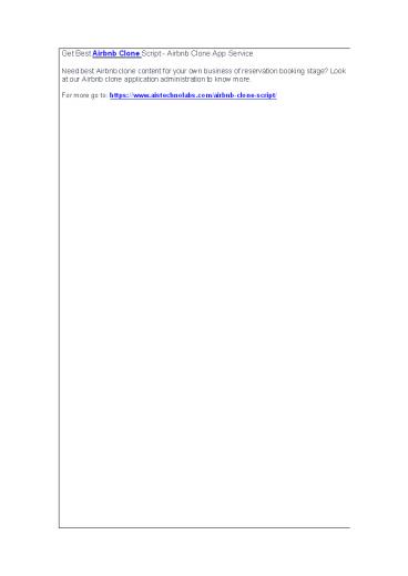 Get Best Airbnb Clone Script - Airbnb Clone App Service