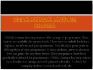 NMIMS DISTANCE LEARNING COURSES