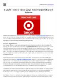 In 2020 There is 1 Best Ways To Get Target Gift Card Balance PowerPoint PPT Presentation