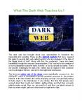 What The Dark Web Teaches Us PowerPoint PPT Presentation