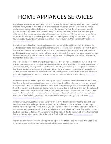 home appliances services