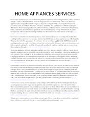 home appliances services
