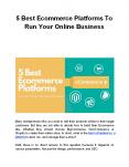 5 Best Ecommerce Platforms To Run Your Online Business PowerPoint PPT Presentation
