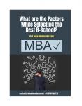 How to select the Right Business School for your MBA: Factor to Consider PowerPoint PPT Presentation