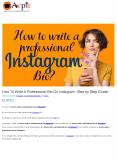 How To Write A Professional Bio On Instagram: Step by Step Guide! PowerPoint PPT Presentation