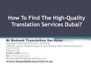 How To Find The High-Quality Translation Services Dubai?