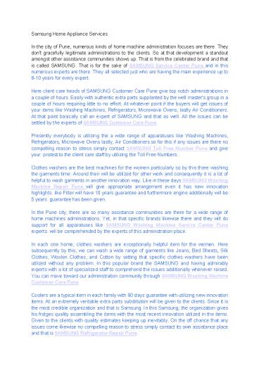 Samsung Home Appliance Services