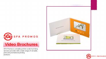 Custom Video Brochure Printing, Video Mailers - SFA Promos