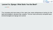 Laravel Vs. Django: What Suits You the Best?