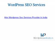 Hire Wordpress Seo Services Provider In India