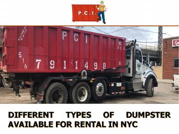 Different Types of Dumpster Available for Rental in NYC