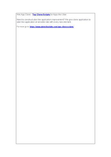 Hire App Clone - Top Clone Scripts for Apps like Uber
