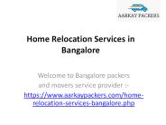 Home Relocation Services in Bangalore