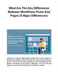 What Are The Key Differences Between WordPress Posts And Pages (5 Major Differences) PowerPoint PPT Presentation