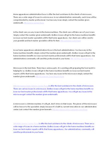 Home Appliances Service