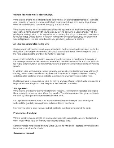 Buy Wine and Beverage Coolers From KingsBottle Australia