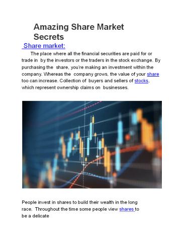 Amazing Share Market Secrets