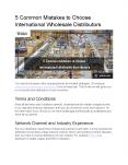 5 Common Mistakes to Choose International Wholesale Distributors PowerPoint PPT Presentation