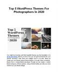Top 5 WordPress Themes For Photographers In 2020 PowerPoint PPT Presentation