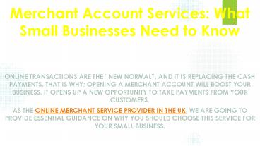 Merchant Account Services: What Small Businesses Need to Know