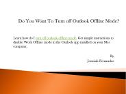 Do You Want To Turn off Outlook Offline Mode?