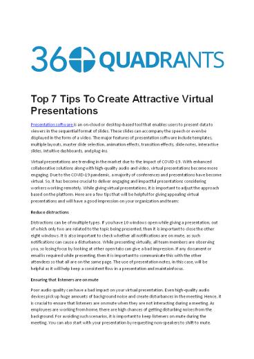 Top 7 Tips To Create Attractive Virtual Presentations