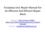 Furukawa Unic Repair Manual For An Effective