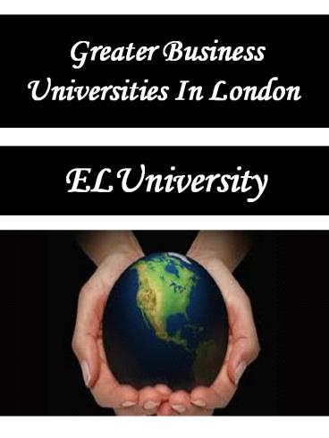 Greater Business Universities In London