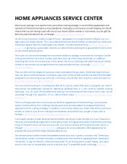 Home Appliance Services