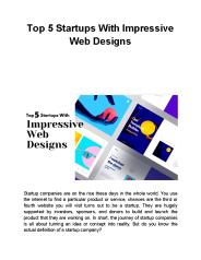 Top 5 Startups With Impressive Web Designs