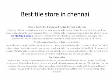 Best       tile      store      in      chennai